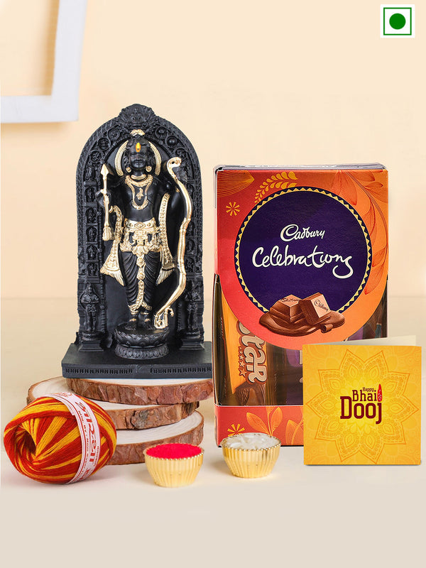 Bhai Dooj  Gift Set for Brother with cadbury  celebration and ramlala idol