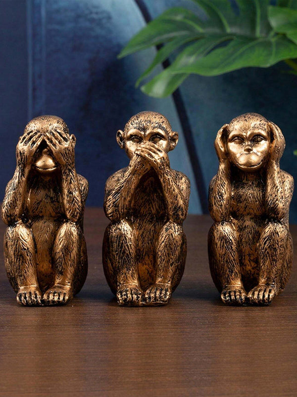 Polyresin Three Wise Monkeys Statue Showpiece