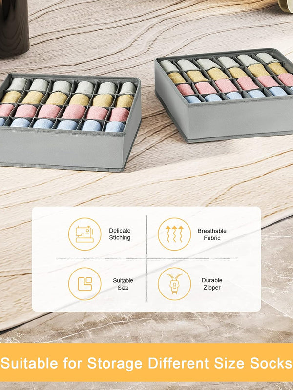 Grey Set of 2 Regular Drawer Organiser Organisers