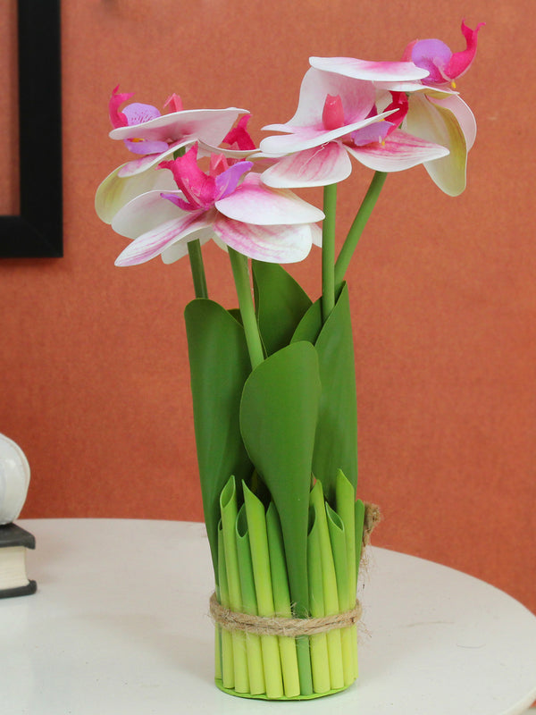 Artificial Orchid Flowers Plants for Decoration (27.4 cm x 6.3 cm, Multi)