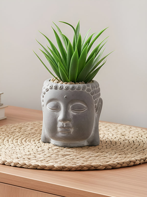 Grey And Green Artificial Buddha Plant with Pot