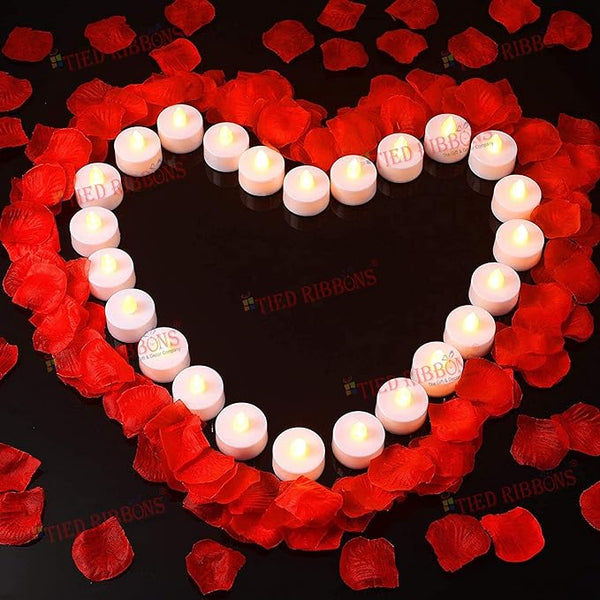 Romantic Room Decoration Items Rose Petals with Candles Led and Wax (Style 2)