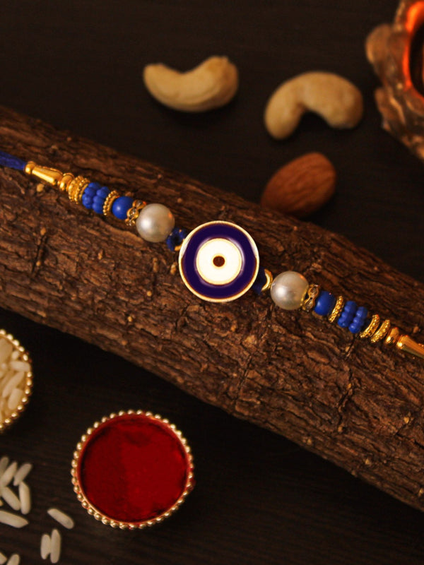 Rakhi for Brother Evil Eye Bracelet Rakhi for Brother Men Bhaiya Kids Boys with Greeting Card and Tikka