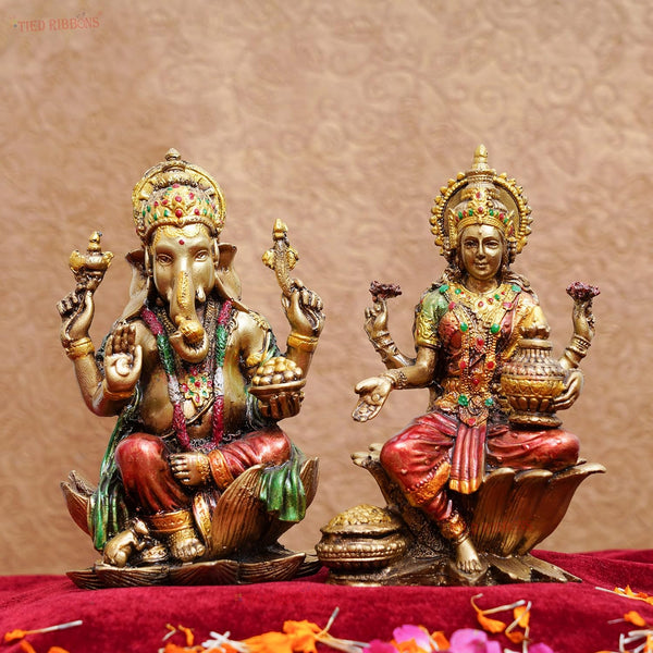 Polyresin Laxmi Ganesh Pair Murti Idol