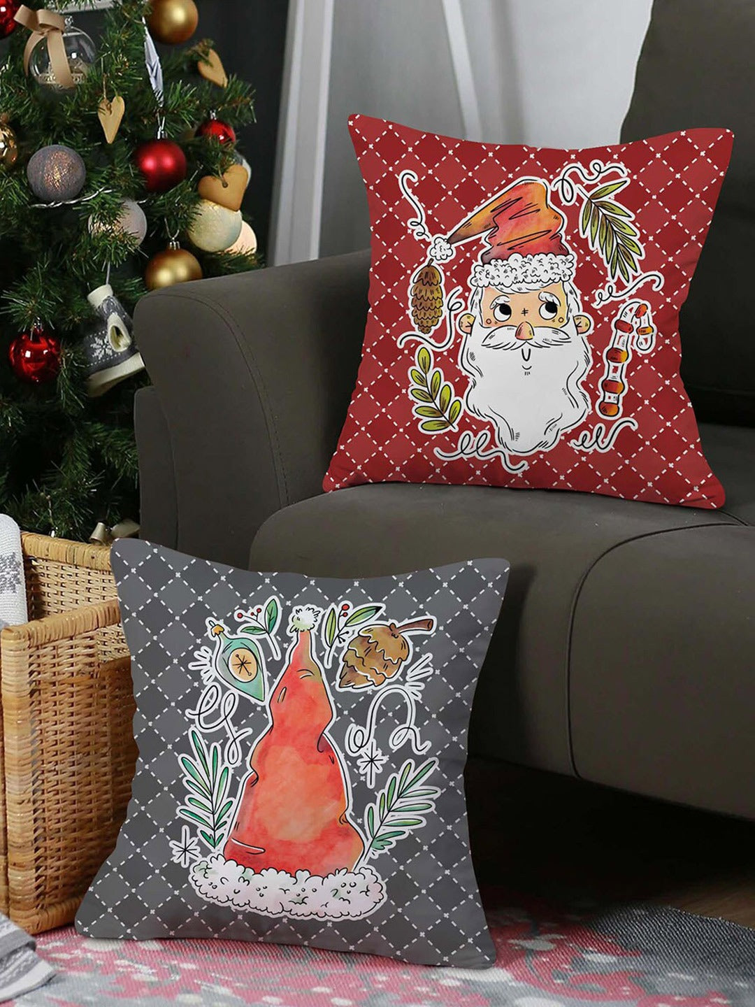 Grey christmas cushions hotsell