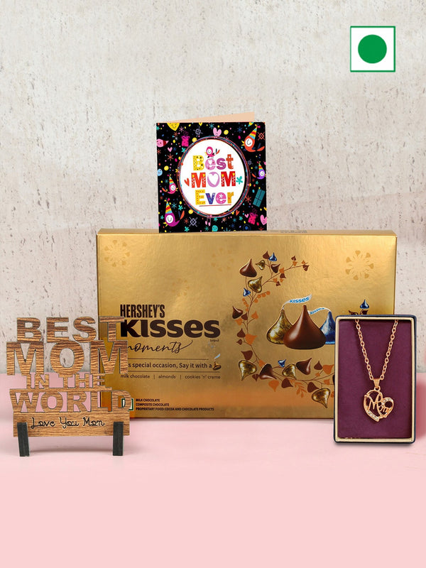 Mothers Day Hamper Wooden Trophy Pendant Card Chocolate Gifts
