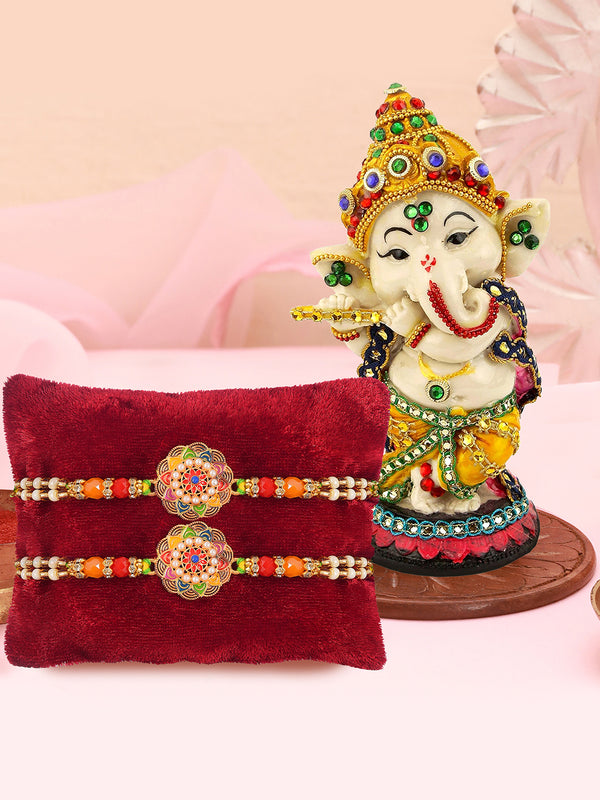 Bhai Rakhi Set of 2 God Idol with Mini Card Roli Tika (USA)