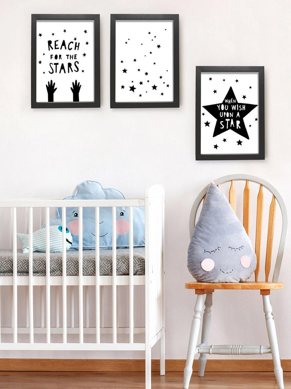 Set Of 3 White and Black Quotes Printed Poster