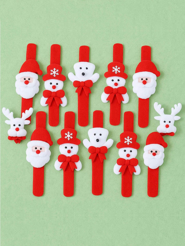 12-Pcs Red Christmas Santa Wristbands