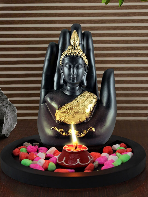 Black & Gold Buddha Showpiece