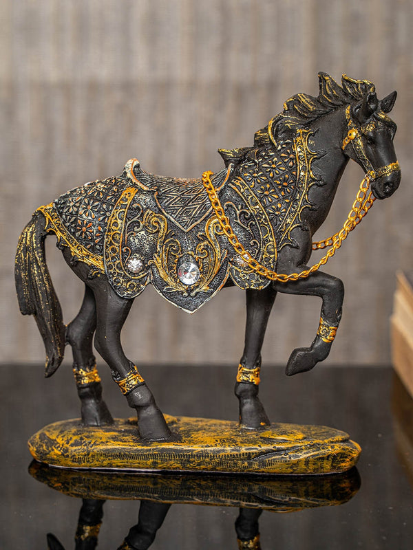 Black & Gold Decorative Horse