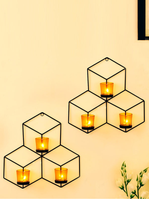 Black & Gold Tealight Candle Holder