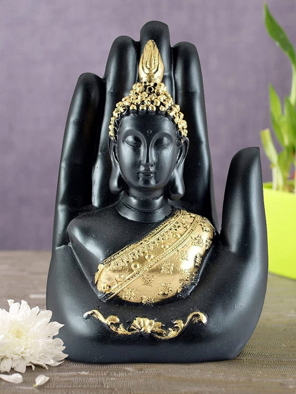 Black and Gold-Toned Buddha Idol Statue Showpiece