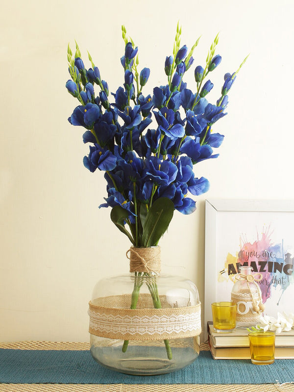 Blue and Green Gladiolus Artificial Flowers and Plants