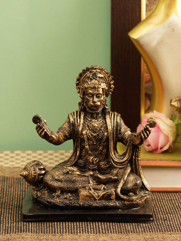 Brown & Gold-Toned Lord Hanuman Idol
