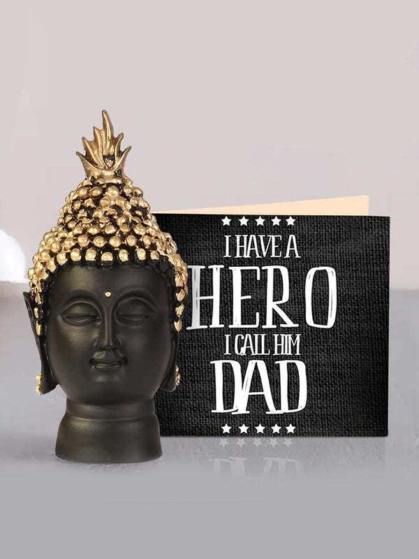 Black & Gold-Toned Fathers Day Gift Card with Buddha