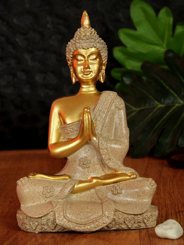 Gold Toned Decorative Buddha Statue Idol