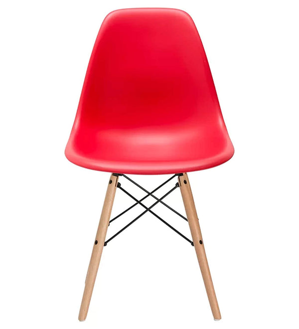 DSW Accent Side Chair for Home Office Bedroom Cafe Living Room Outdoor (Red)