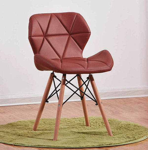 Stylish Designer DSW Side Chair for Home Office Living Room Café Restaurant (Brown Set of 1,Leather)