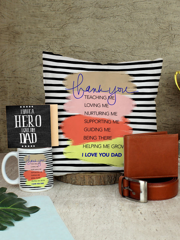 White & Black 5-Pieces Printed Fathers Day