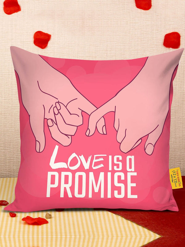 Pink & White Printed Cushion Cover