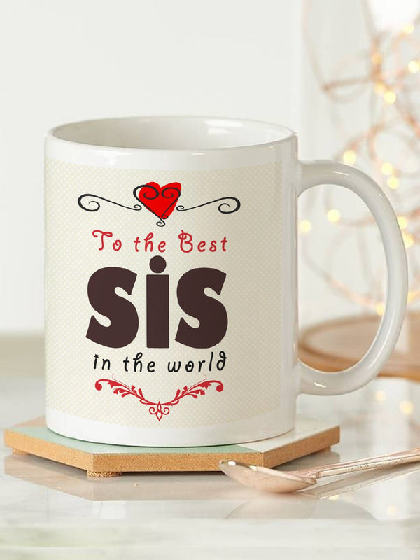 White Text or Slogans Printed Glossy Mugs