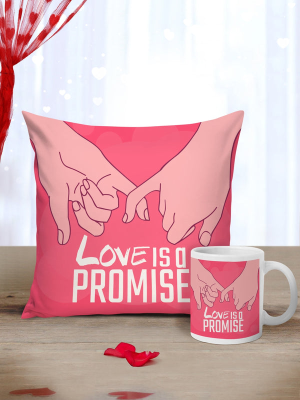 Unisex Pink Cushion With Coffee Mug