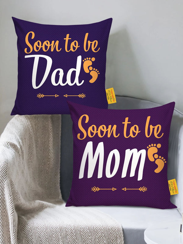 Set of 2 Typography Print Cushion Covers with Filler (12*12) Inch