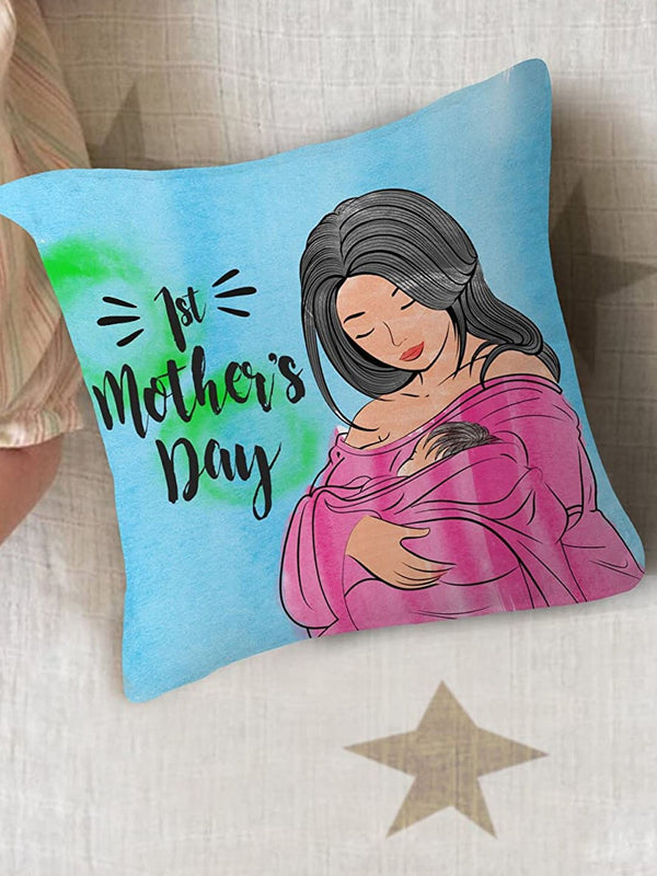 Blue & Pink 1st Mother's Day Printed Cushion