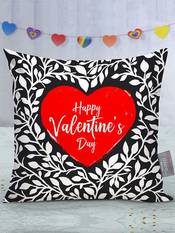 Black & Red Quirky Satin Square Cushion Cover