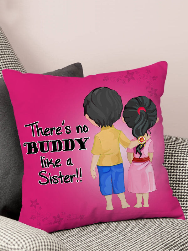 Pink & Black Printed Cushion Cover