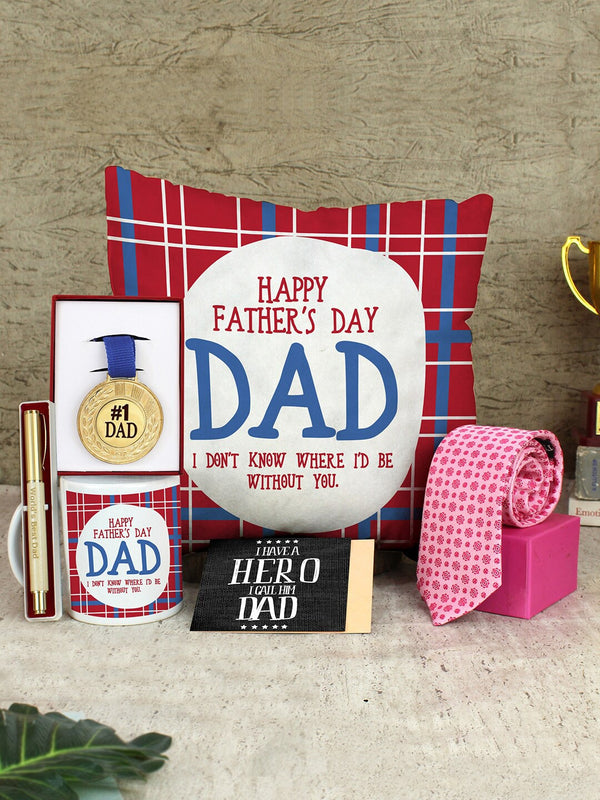 White & Blue 5 Pieces Printed Fathers Day Gift