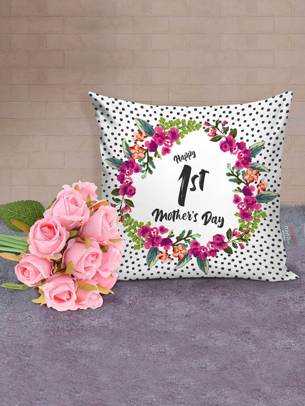 Mothers Day Gift White & Black Printed Cushion
