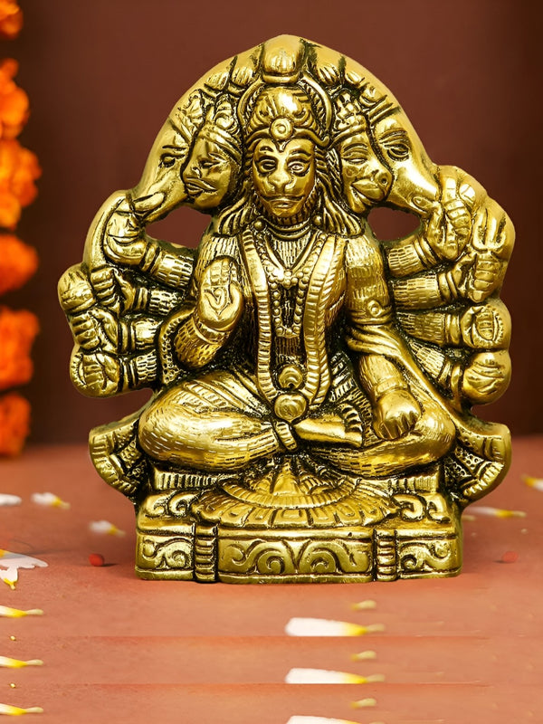 Gold-Toned Panchmukhi Lord Hanuman