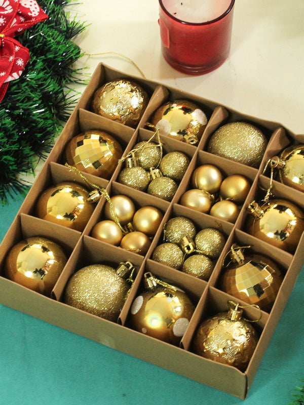 Decorative Golden Christmas Ball Set 44Pcs