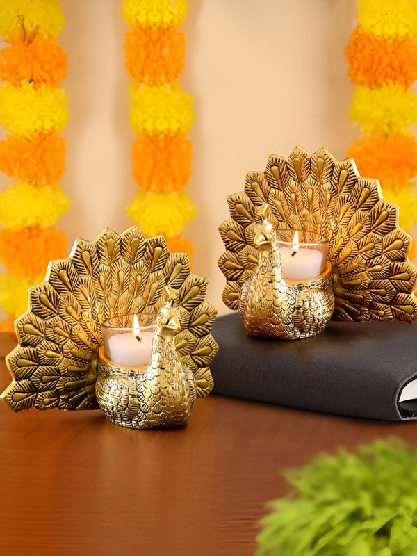 Set of 2Gold-Toned Candle Holder