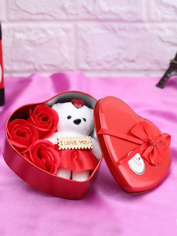 Red & White Decorative Heart Shape Box 