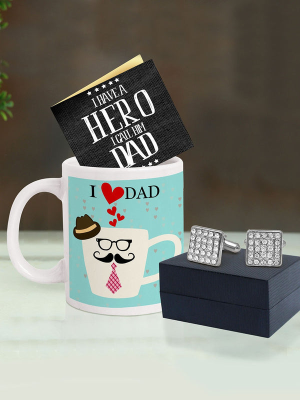 Blue & White Printed Fathers Day Gift