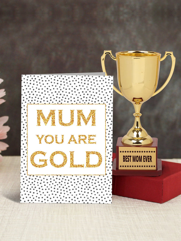 Gift for Mom Gold-Toned Printed Greeting Card