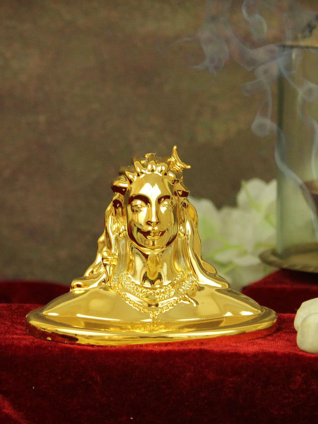 Buy | Gold-Toned Adiyogi Lord Shiva Statue | Tied Ribbons