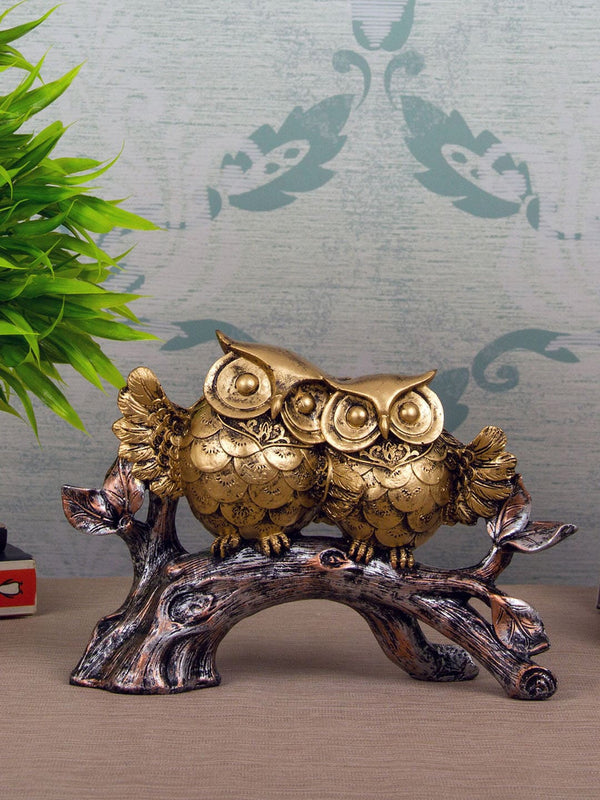 Gold-Toned & Brown Decorative Owl