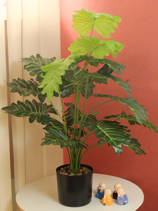 Green and Black Artificial Monstera Plants With Pot