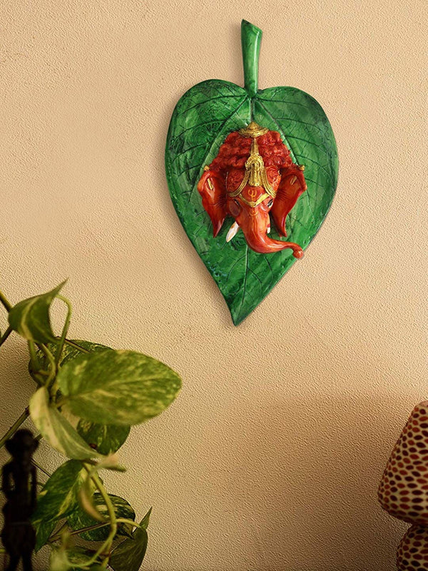 Green and Brown Ganesha Idol Wall Hanging