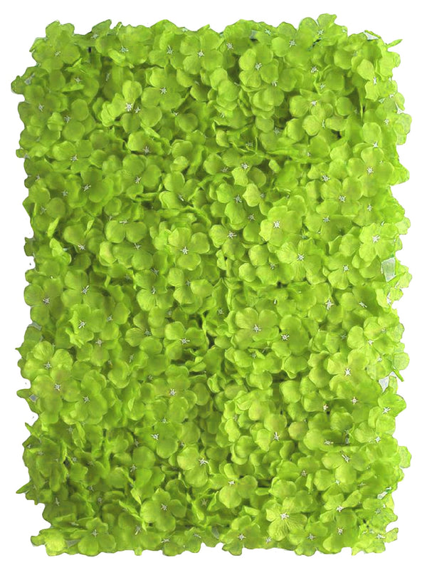 Green and Yellow Artificial Hydrangea Flowers Wall Panel