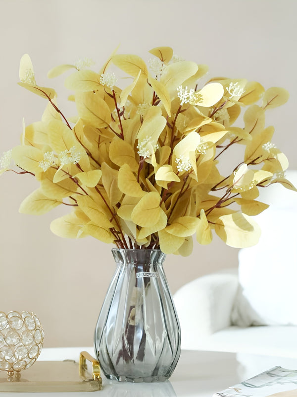 Yellow 6 Pieces Eucalyptus Artificial Flower