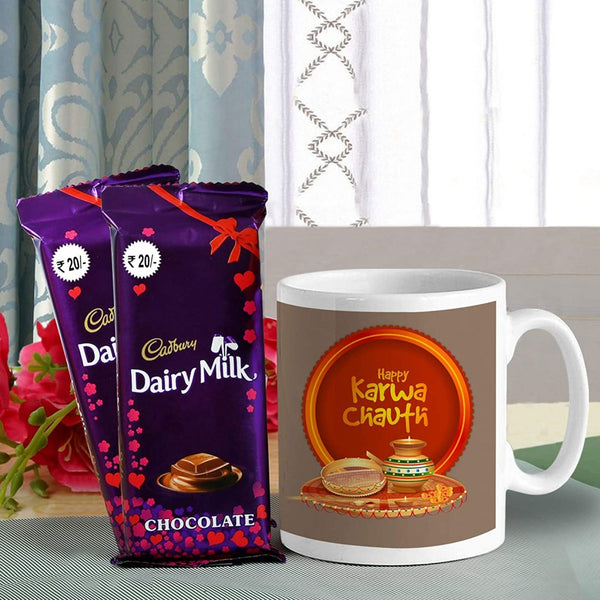 Karvachauth Special Printed Mug with Chocolate Gift Set