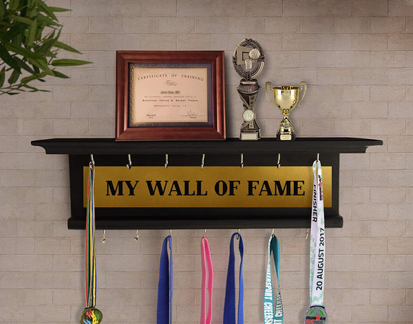 Wall Decorative Medal and Trophy Display Hanger Shelf