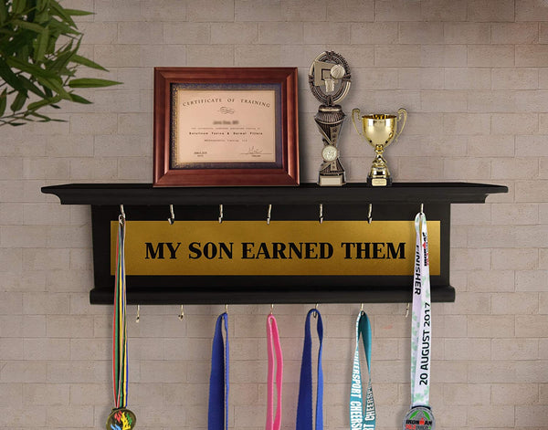 Wooden Trophy Holder for (Black , Standard )