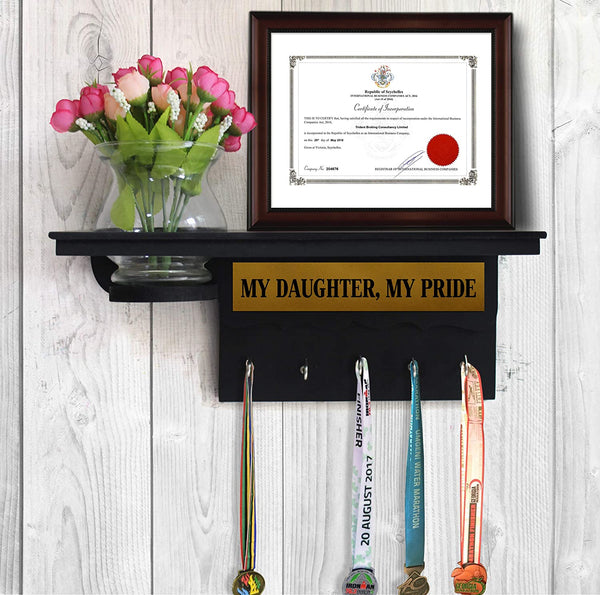 Medal and Trophy Holder with Flower and Vase