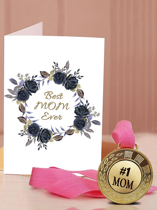 Gift for Mothers Day Gold-Toned & Pink Medal